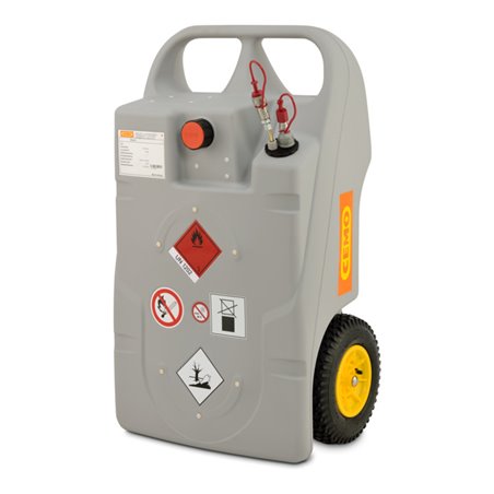 CEMO Diesel- und Heizöltrolley 100 l mit Schnellkupplung, mit Rücklauf