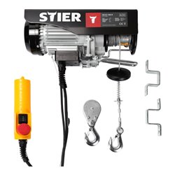 STIER Elektrischer Seilzug, 500 kg Tragkraft, 1000 W Leistung