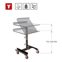 STIER Materialständer, Tragkraft 50 kg, Höhenverstellbar 740 - 990 mm