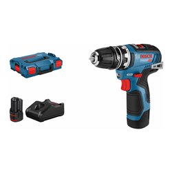 Bosch Akku-Bohrschrauber GSR 12V-35 FC mit 2 x 3,0 Ah Li-Ion Akku 1 Aufsatz L-BOXX