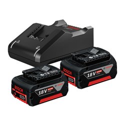 Bosch Akku Starter-Set: 2 x GBA 18 Volt 4,0 Ah und GAL 18V-40