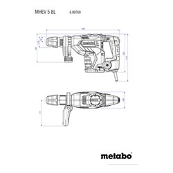 Metabo Meißelhammer MHEV 5 BL Kunststoffkoffer