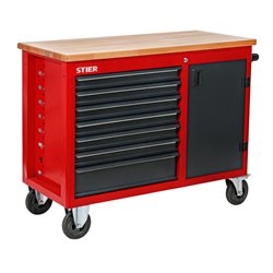 STIER Fahrbare Werkbank mit 7 Schubladen und 1 Tür