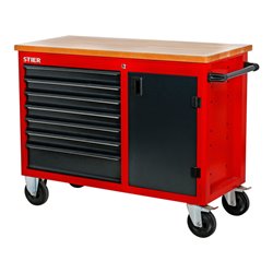 STIER Fahrbare Werkbank mit 7 Schubladen und 1 Tür