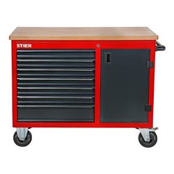 STIER Fahrbare Werkbank mit 7 Schubladen und 1 Tür