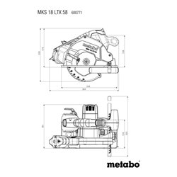 Metabo Akku-Metall-Handkreissäge MKS 18 LTX 58 FS Set mit Führungsschiene FS 160  metaBOX 340 18V x +
