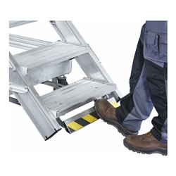 ZARGES Plattformtreppe Ergo Stop 45° 12 Stufen, 600 mm breit, Höhe 2.79 m