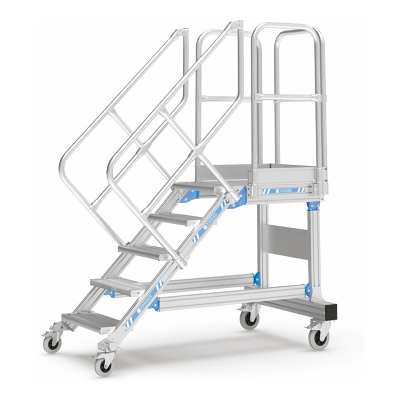 ZARGES Plattformtreppe fahrbar 60° 9 Stufen, 600 mm x 2.25 m 60 Grad breite 600 mm