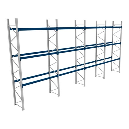 Bito Palettenregal Set P3 mit 3 Ebenen L11400xH5505xT1100 mm, K-Regal 1000 kg unmontiert enzianblau