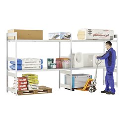 Bito Großfachregal aus Grund- und Anbaufeld L4082xH2000xT624 mm, Fachboden verzinkt