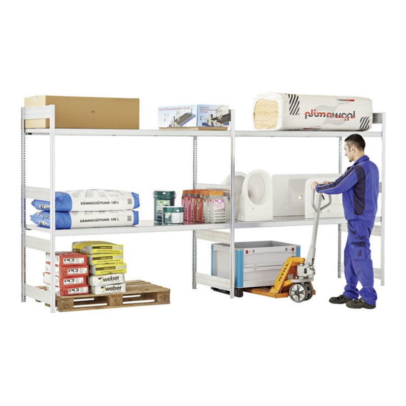 Bito Großfachregal aus Grund- und Anbaufeld L4082xH2000xT624 mm, Fachboden verzinkt