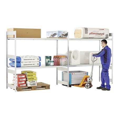 Bito Großfachregal aus Grund- und Anbaufeld L4082xH2000xT624 mm, Fachboden verzinkt