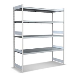 Bito Großfachregal-Set mit 4 Ebenen Fachboden L2066xH2500xT824 mm, Grundfeld lichtgrau