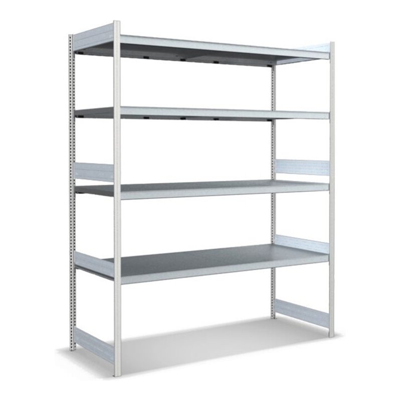 Bito Großfachregal-Set mit 4 Ebenen Fachboden L2066xH2500xT824 mm, Grundfeld lichtgrau