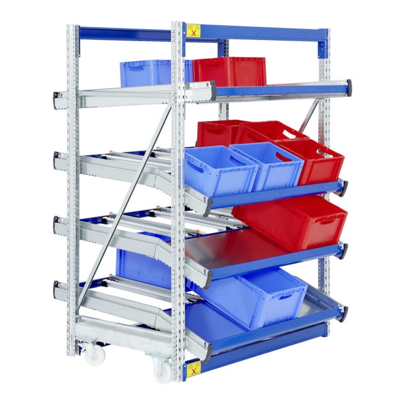 Bito Regal SDS / Regal SF4 L1300xH2000xT1530 mm 6RL, Grundfeld abge./verf./unm. enzianblau