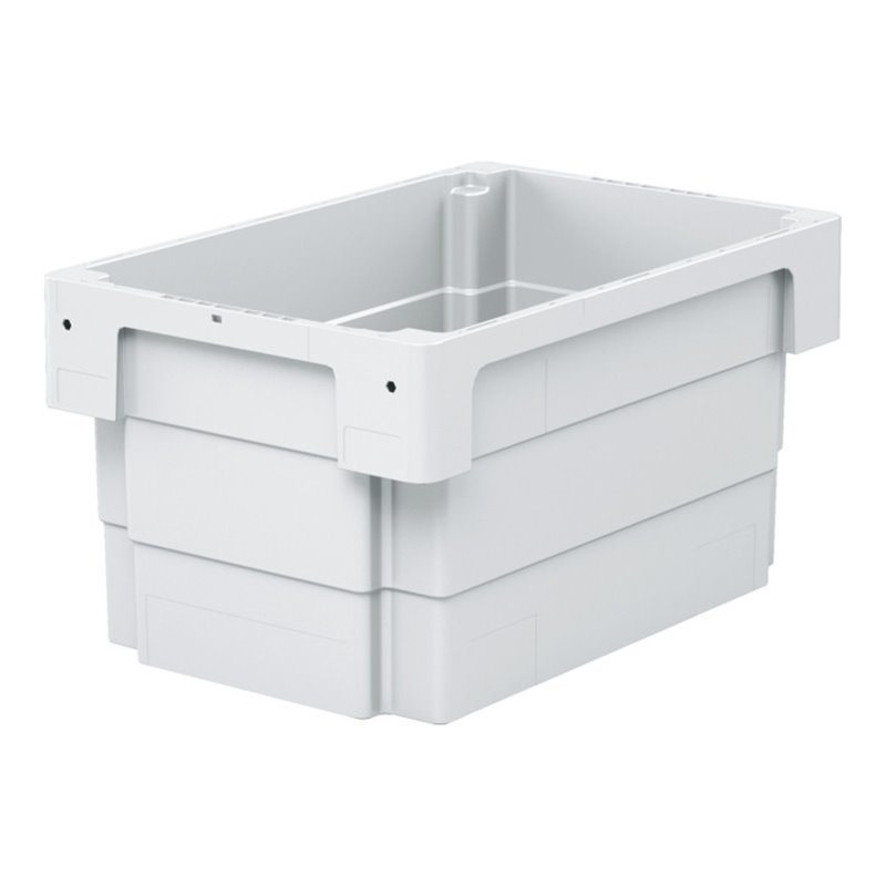 Bito Drehstapelbehälter DSB64321R Rippenboden mit Unterfassgriff L600x400xH320 mm, grau