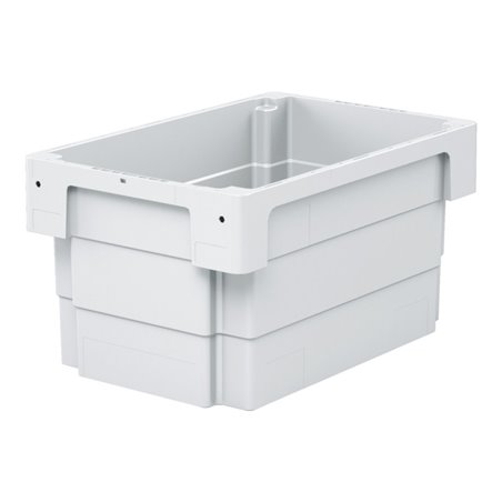 Bito Drehstapelbehälter DSB64321R Rippenboden mit Unterfassgriff L600x400xH320 mm, grau