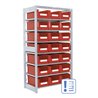 Bito Behälterregal mit 21 Sichtlagerkästen L1008xH1850xT524 mm, Anbaufeld verzinkt