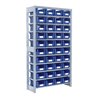 Bito Behälterregal mit 40 Sichtlagerkästen L1058xH1850x324 mm, Grundfeld verzinkt