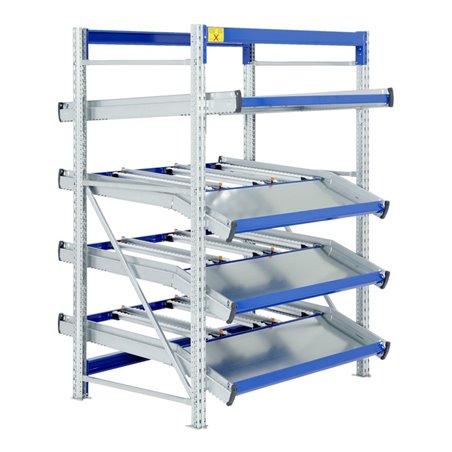 Bito Regal SDS / Regal SF4 L1300xH2000xT1470 mm 6RL, Grundfeld abgeknickt/unmontiert enzianblau