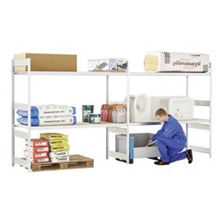 Bito Großfachregal aus Grund- und Anbaufeld L4082xH2000xT624 mm, Spanplatte verzinkt