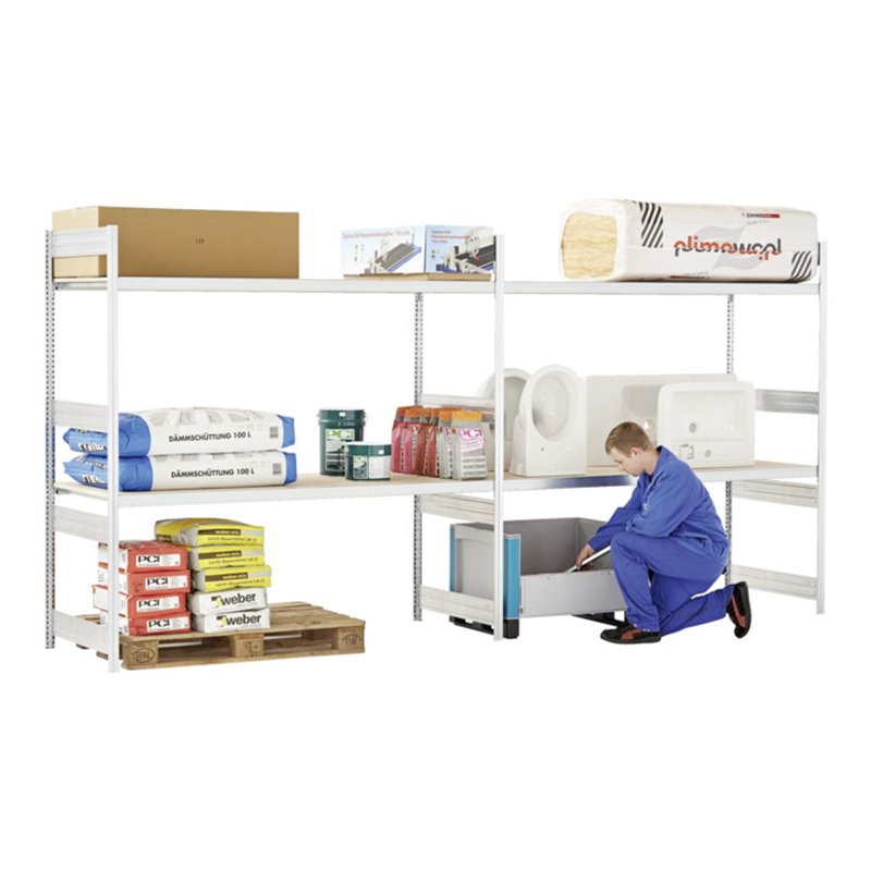 Bito Großfachregal aus Grund- und Anbaufeld L4082xH2000xT624 mm, Spanplatte verzinkt