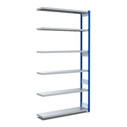 Bito Fachbodenregal Typ:EL mit 6 Fachböden L1008xH2500xT324 mm, Anbaufeld 100 kg enzianblau