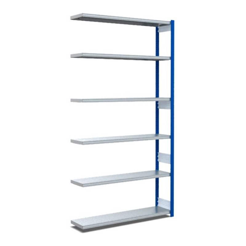 Bito Fachbodenregal Typ:EL mit 6 Fachböden L1008xH2500xT324 mm, Anbaufeld 100 kg enzianblau