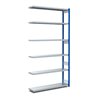 Bito Fachbodenregal Typ:EL mit 6 Fachböden L1008xH2500xT324 mm, Anbaufeld 100 kg enzianblau