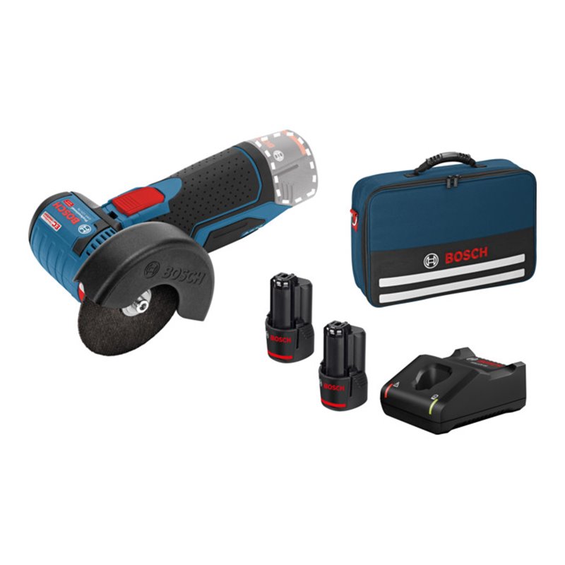 Bosch Akku-Winkelschleifer GWS 12V-76 mit 2 x 2,0 Ah Li-Ion Akku