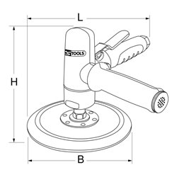 KS Tools 1/4' Druckluft-Polierer, Ø 145 mm