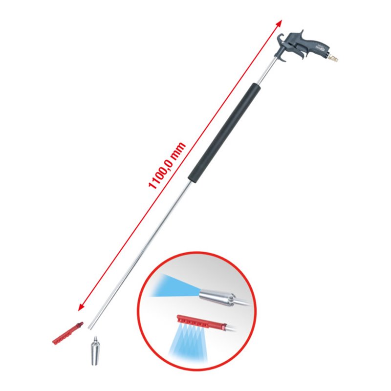 KS Tools Druckluft-Ausblaspistole, lange Ausführung, 3-tlg.