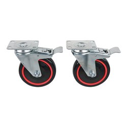 KS Tools RACINGline Lenkrollensatz, mit Roll- und Drehbremse, inkl. Schrauben