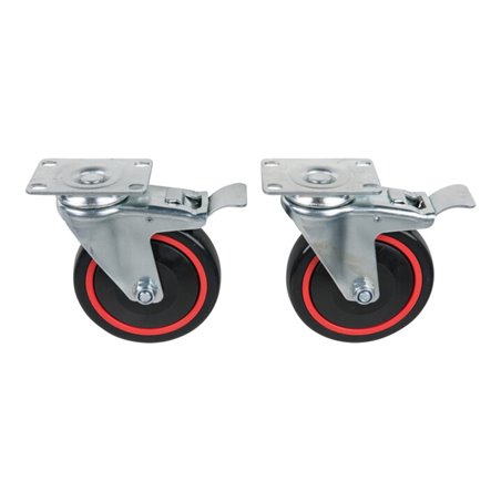 KS Tools RACINGline Lenkrollensatz, mit Roll- und Drehbremse, inkl. Schrauben