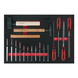KS Tools Feilen-, Meißel- und Hammer-Satz, 18-tlg. in 1/1 Systemeinlage