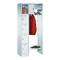 STIER Offene Garderobe Premium mit 5 Schließfächern Drehriegelschloss