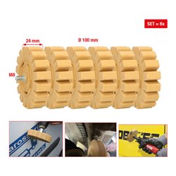 KS Tools Folienradierer mit Lamellen, Ø 100 mm, Breite 24 mm, 6er Pack