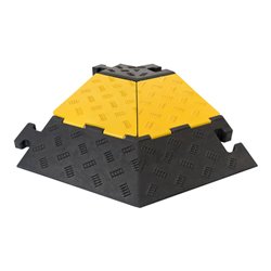 Moravia Winkelstück links für 5-Kanal Kabelbrücke, Hartgummi, mit Deckel, 590x570x50 mm