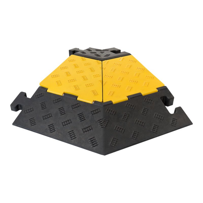 Moravia Winkelstück links für 5-Kanal Kabelbrücke, Hartgummi, mit Deckel, 590x570x50 mm