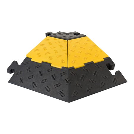 Moravia Winkelstück links für 5-Kanal Kabelbrücke, Hartgummi, mit Deckel, 590x570x50 mm