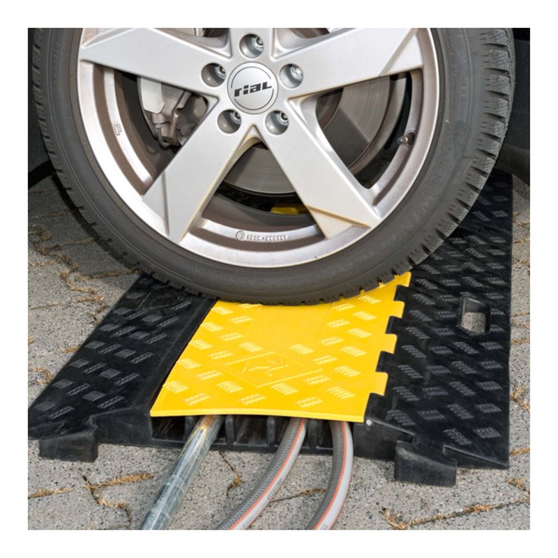 Moravia 5-Kanal Kabelbrücke, Hartgummi, mit Deckel, 590x930x50 mm 5 Kanäle á 36x34 mm