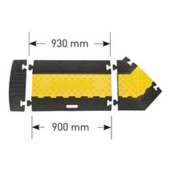 Moravia 5-Kanal Kabelbrücke, Hartgummi, mit Deckel, 590x930x50 mm 5 Kanäle á 36x34 mm