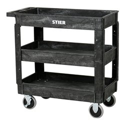STIER Kunststoff-Vielzweckwagen mit 3 Etagen 250kg LxBxH 870x430x850mm