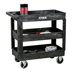 STIER Kunststoff-Vielzweckwagen mit 3 Etagen 250kg LxBxH 870x430x850mm