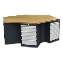 STIER 6-Eck-Werkbank BxTxH 2500x2165x860 mm