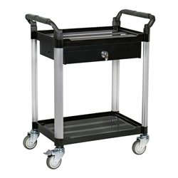 STIER Servierwagen mit 2 Etagen und Schublade LxBxH 860x480x930 mm