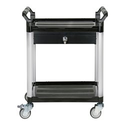 STIER Servierwagen mit 2 Etagen und Schublade LxBxH 860x480x930 mm