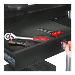 STIER Servierwagen mit 2 Etagen und Schublade LxBxH 860x480x930 mm