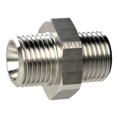 Riegler Doppelgewindenippel, zyl., G 2 a., G 2 a., SW 70, MS vern.