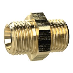 Riegler Doppelgewindenippel, zyl., G 2 a., G 2 1/2 a., SW 80, Messing